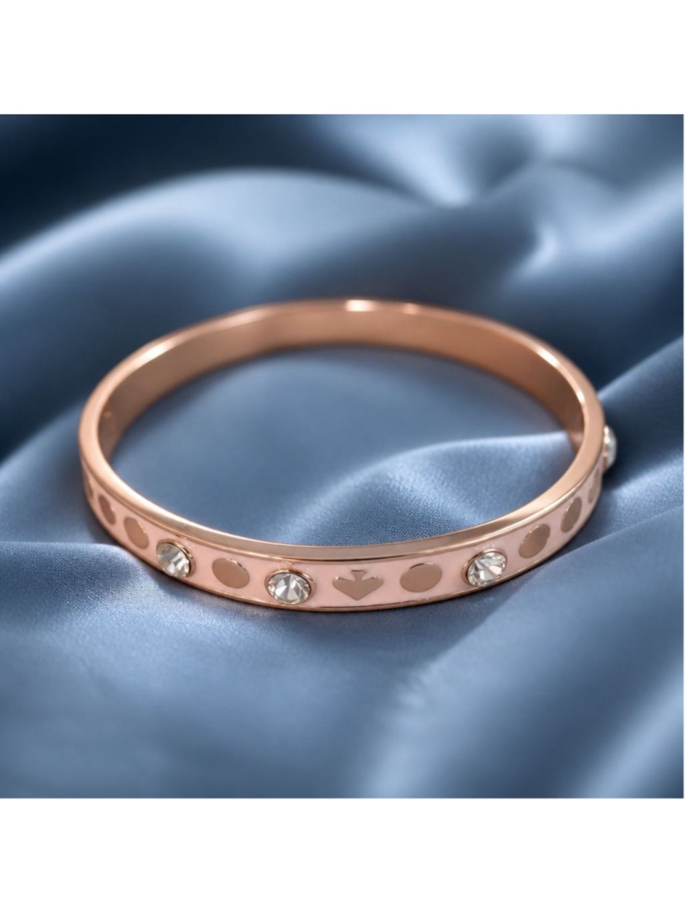 NWT Kate Spade Pink Rhingnstone Hinge Bangle. Bracelet, Size 8